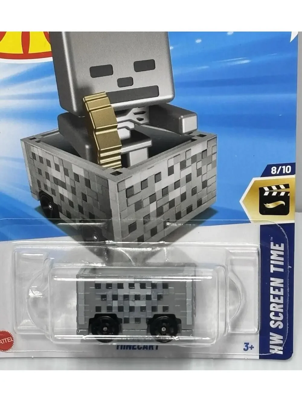 Hot Wheels Minecraft Skeleton Minecart HW Screen Time 8/10 Grey 144/250